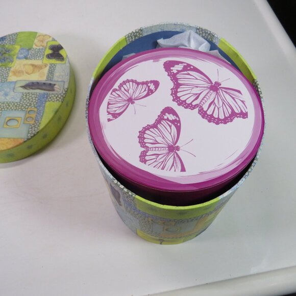 Spring (3) Gift Boxes Butterflies Blue, Green & Purple Storage Boxes - Picture 14 of 14